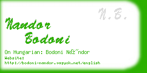 nandor bodoni business card